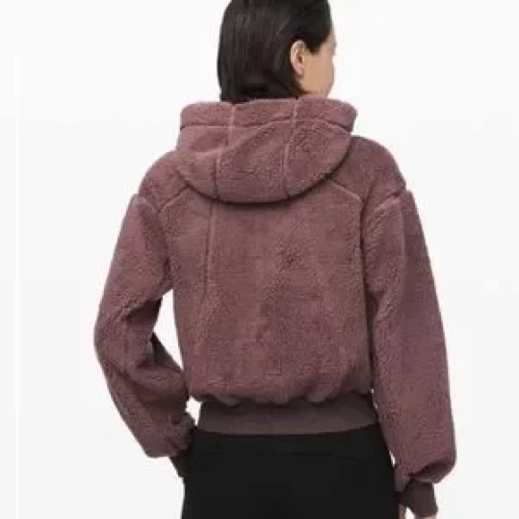 Lululemon Short Sweet & Sherpa Jacket Hoodie size small - Antique Bark - Picture 7 of 13